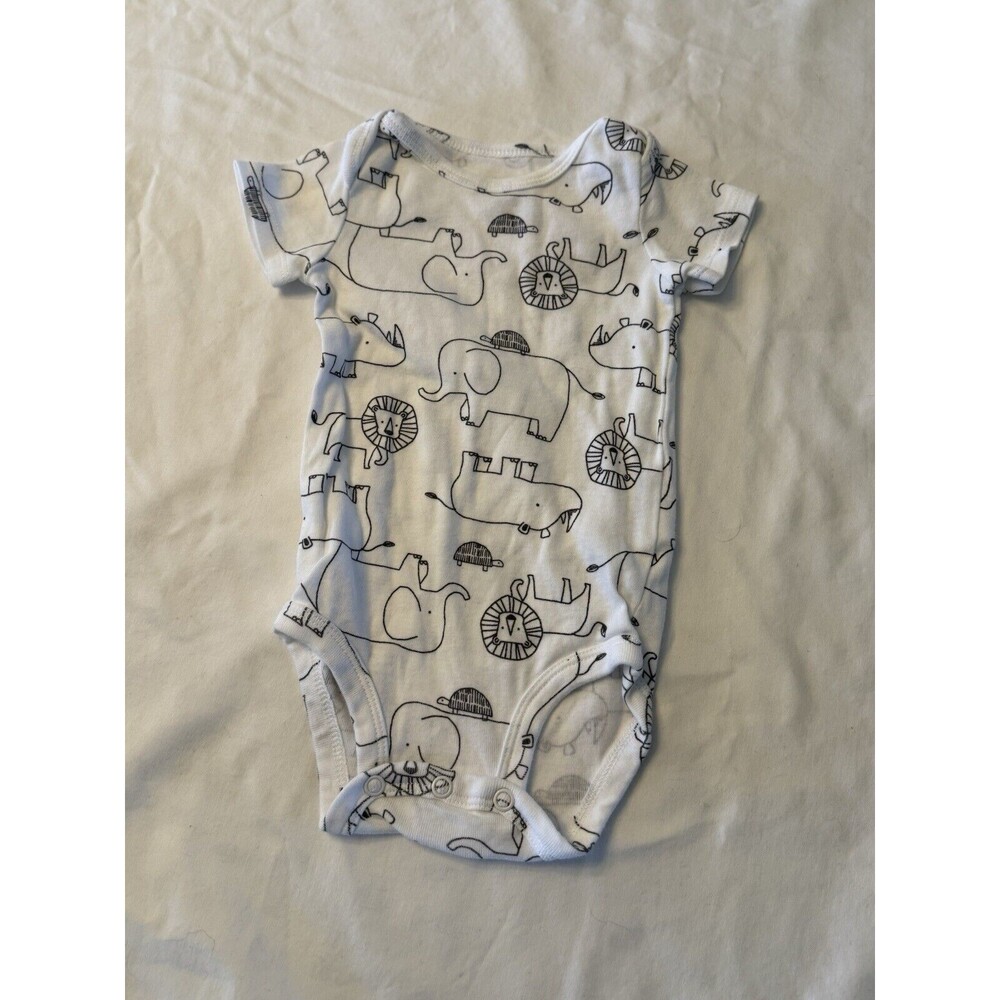Simple Joys NWT Baby Toddler 3-6 Month Bodysuit White Lions Rhinos Turtles